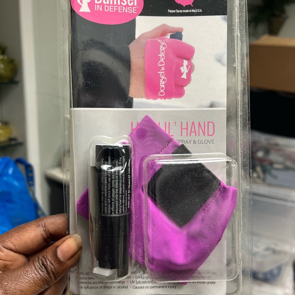 Purple Handheld Pepper Spray & Glove